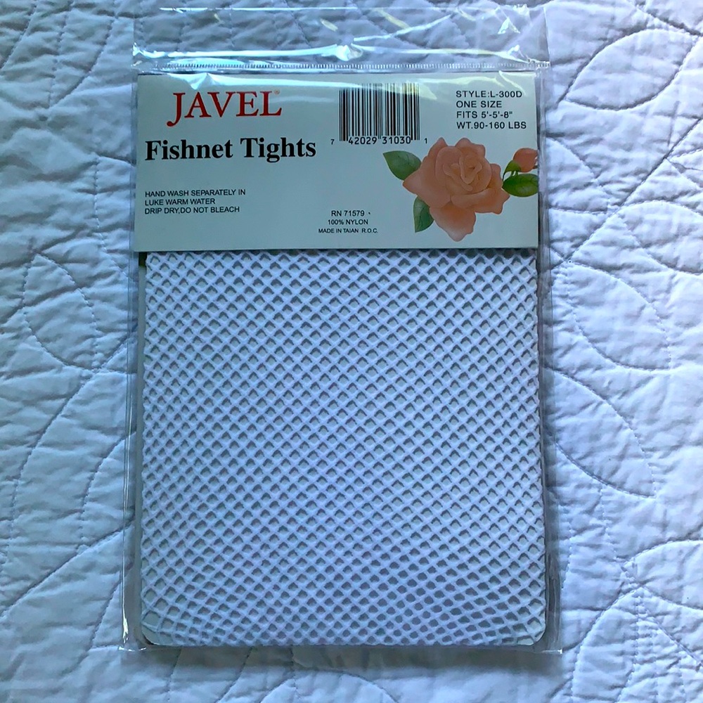 Javel White Costume Fishnet Tights